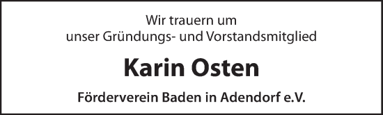 Anzeige von Karin Osten von LZ