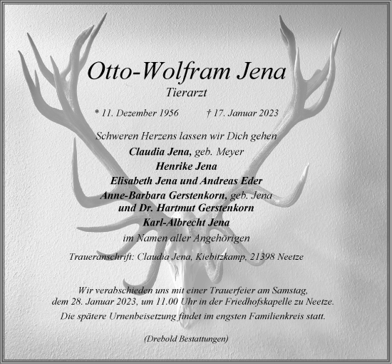Anzeige von Otto-Wolfram Jena von LZ