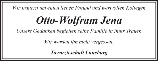 Anzeige von Otto-Wolfram Jena von LZ