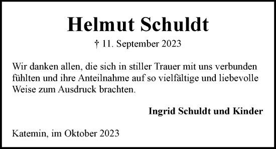 Anzeige von Helmut Schuldt von LZ
