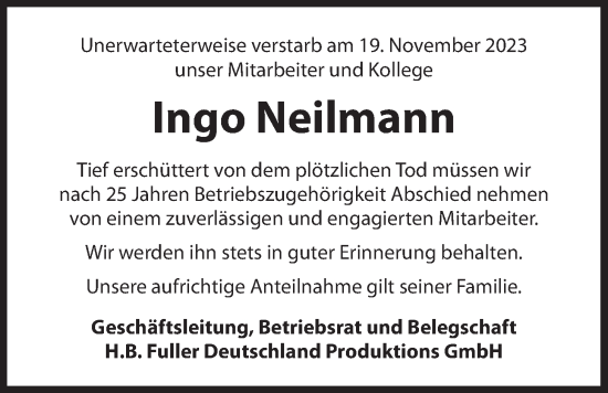 Anzeige von Ingo Neilmann von LZ