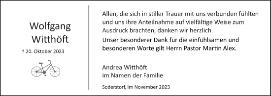 Anzeige von Wolfgang Witthöft von LZ