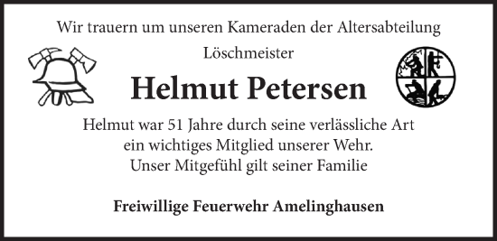Anzeige von Helmut Petersen von LZ