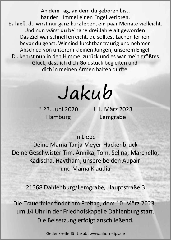 Anzeige von Jakub  von LZ