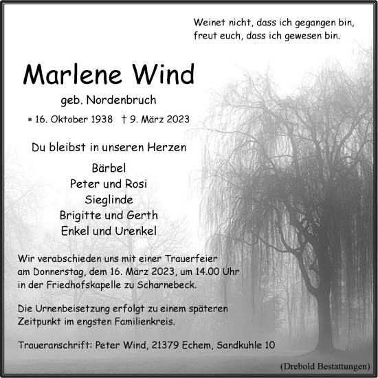 Anzeige von Marlene Wind von LZ