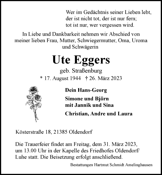 Anzeige von Ute Eggers von LZ