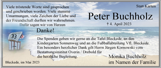 Anzeige von Peter Buchholz von LZ