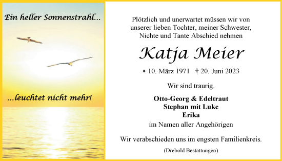 Anzeige von Katja Meier von LZ