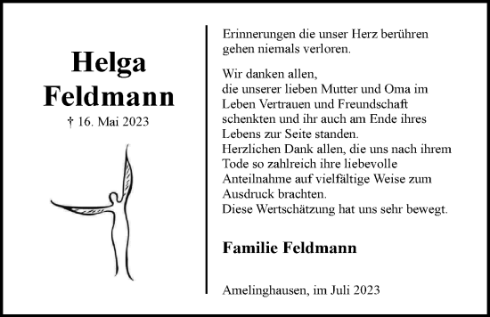 Anzeige von Helga Feldmann von LZ