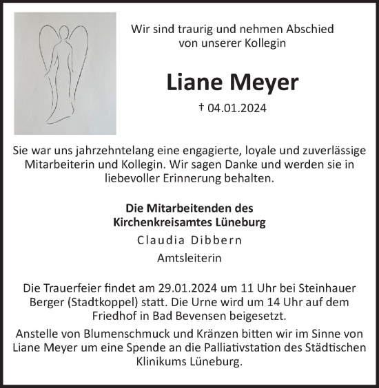 Anzeige von Liane Meyer von LZ