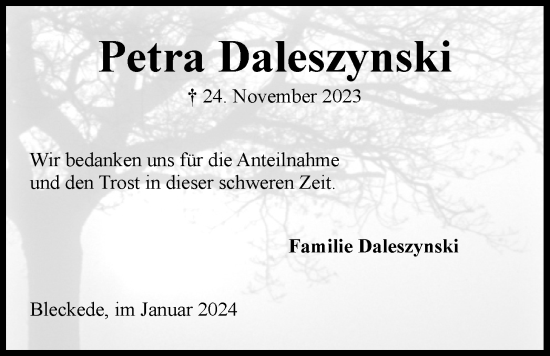 Anzeige von Petra Daleszynski von LZ