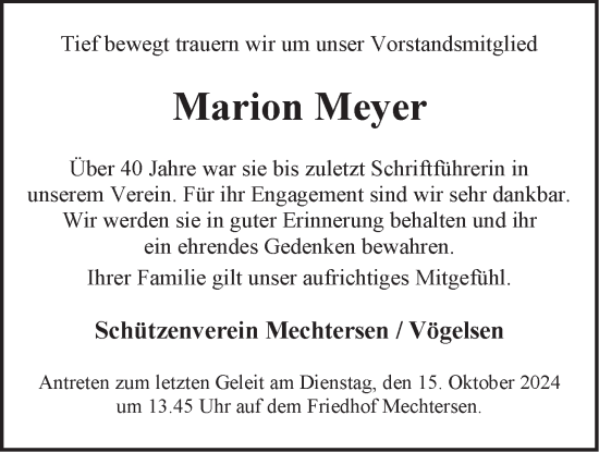 Anzeige von Marion Meyer von LZ