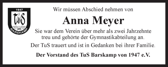Anzeige von Anna Meyer von LZ