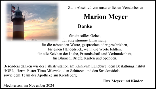 Anzeige von Marion Meyer von LZ