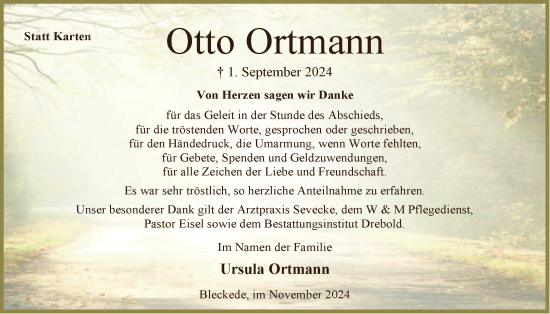 Anzeige von Otto Ortmann von LZ