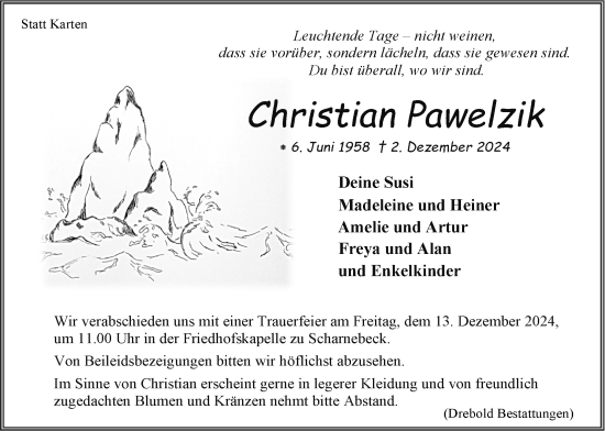 Anzeige von Christian Pawelzik von LZ
