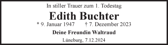 Anzeige von Edith Buchter von LZ