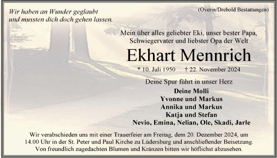 Anzeige von Ekhart Mennrich von LZ