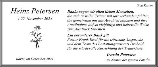 Anzeige von Heinz Petersen von LZ
