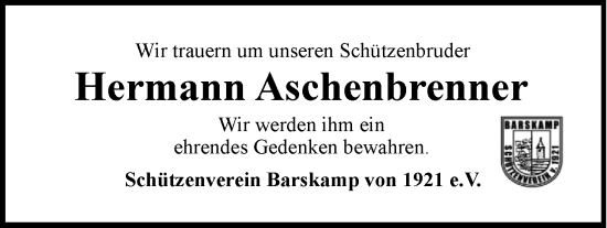 Anzeige von Hermann Aschenbrenner von LZ
