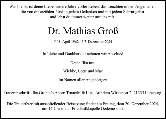 Anzeige von Mathias Groß von LZ