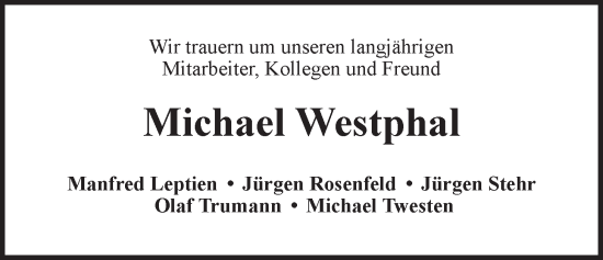 Anzeige von Michael Westphal von LZ