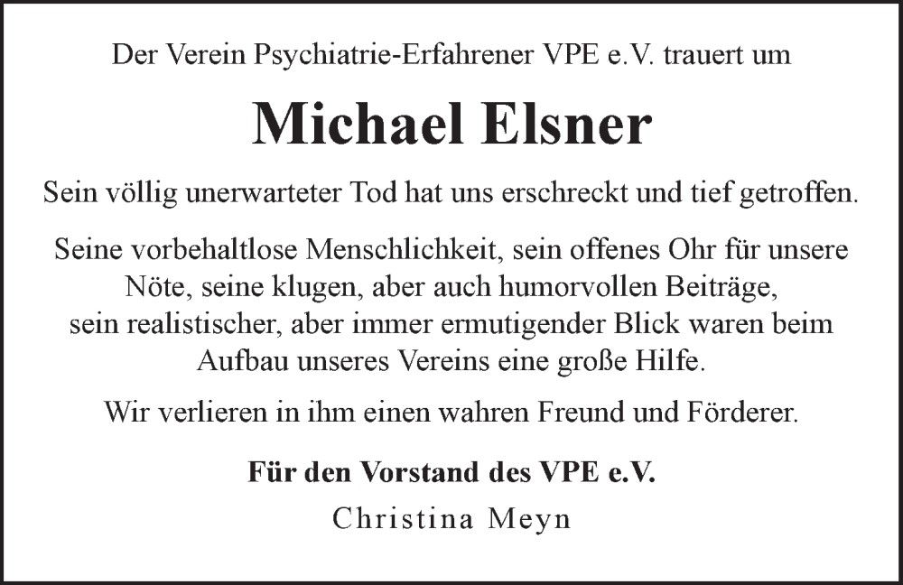  Traueranzeige für Michael Elsner vom 17.02.2024 aus LZ