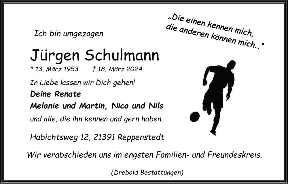  Traueranzeige für Jürgen Schulmann vom 23.03.2024 aus LZ