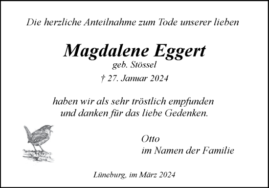 Anzeige von Magdalene Eggert von LZ