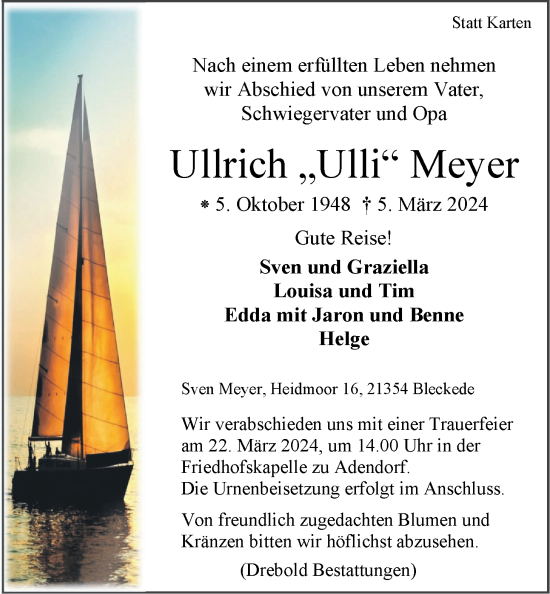 Anzeige von Ullrich Meyer von LZ
