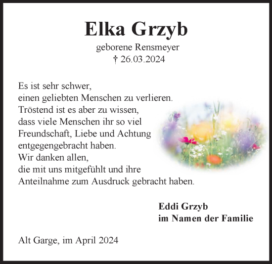 Anzeige von Elka Grzyb von LZ