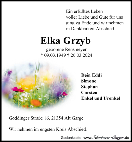 Anzeige von Elka Grzyb von LZ