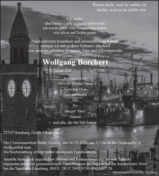 Anzeige von Wolfgang Borchert von LZ