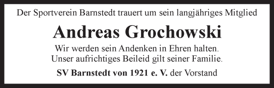 Anzeige von Andreas Grochowski von LZ