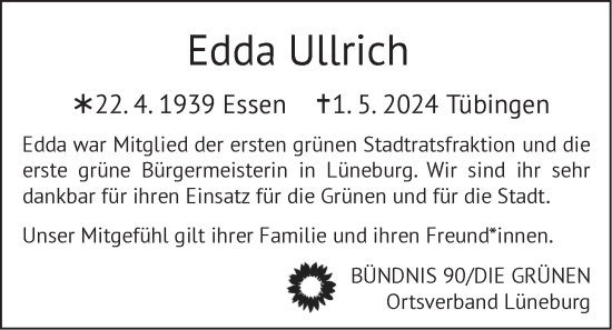 Anzeige von Edda Ullrich von LZ
