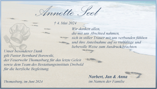 Anzeige von Annette Seel von LZ