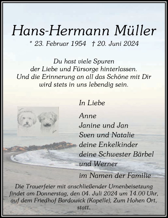 Anzeige von Hans-Hermann Müller von LZ