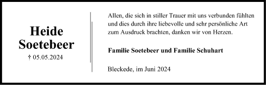 Anzeige von Heide Soetebeer von LZ