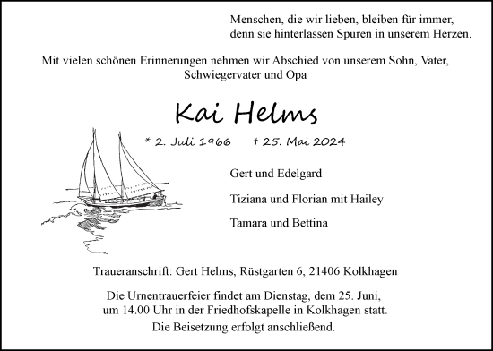 Anzeige von Kai Helms von LZ