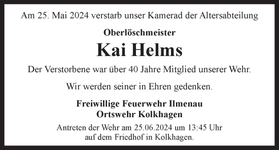 Anzeige von Kai Helms von LZ