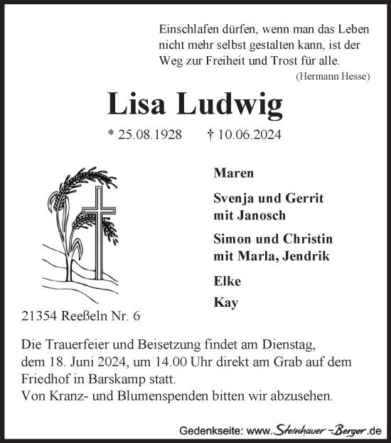Anzeige von Lisa Ludwig von LZ