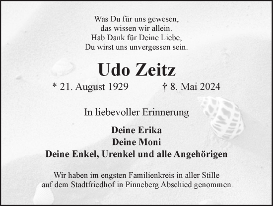 Anzeige von Udo Zeitz von LZ