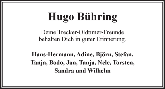 Anzeige von Hugo Bühring von LZ