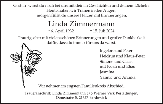 Anzeige von Linda Zimmermann von LZ