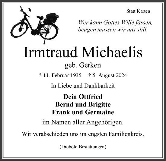 Anzeige von Irmtraud Michaelis von LZ
