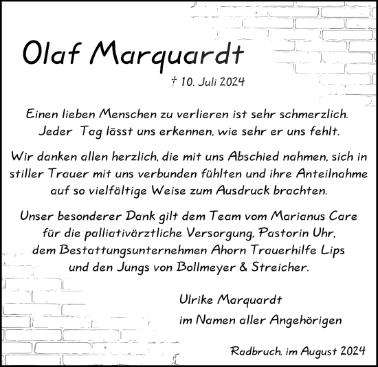 Anzeige von Olaf Marquardt von LZ