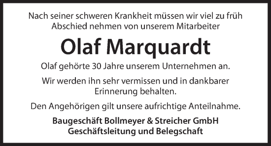 Anzeige von Olaf Marquardt von LZ