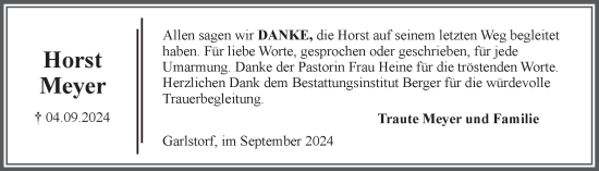 Anzeige von Horst Meyer von LZ