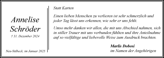 Anzeige von Annelise Schröder von LZ