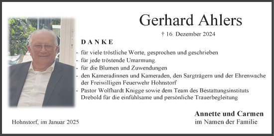 Anzeige von Gerhard Ahlers von LZ